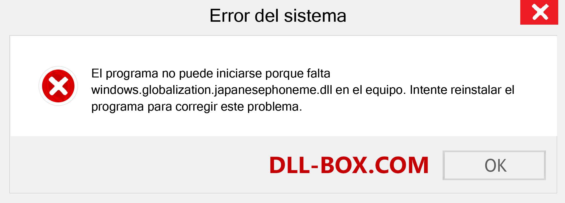 ¿Falta el archivo windows.globalization.japanesephoneme.dll ?. Descargar para Windows 7, 8, 10 - Corregir windows.globalization.japanesephoneme dll Missing Error en Windows, fotos, imágenes