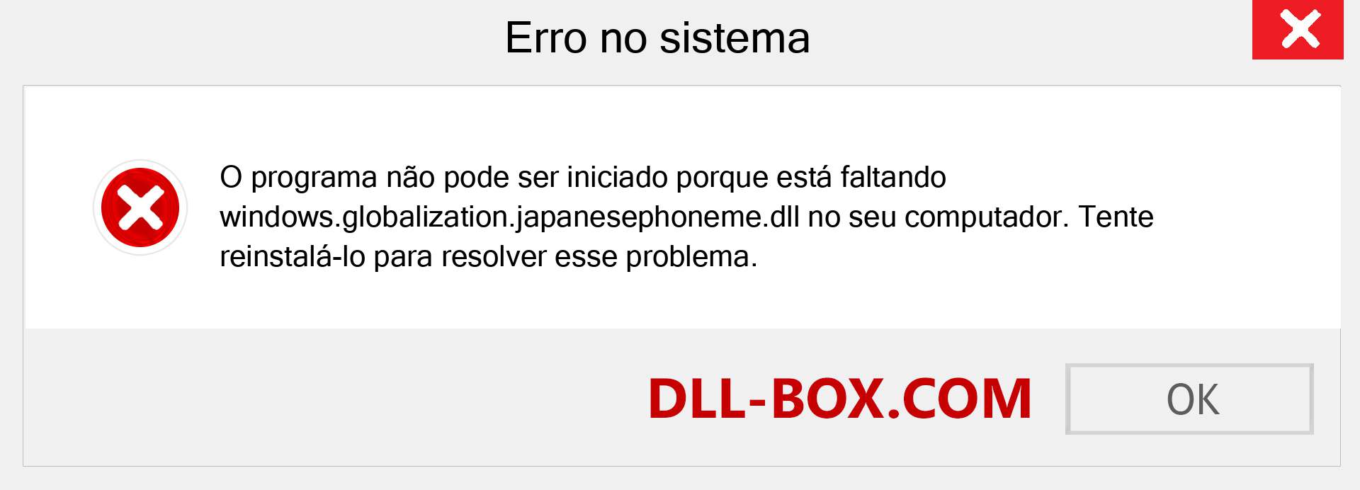 Arquivo windows.globalization.japanesephoneme.dll ausente ?. Download para Windows 7, 8, 10 - Correção de erro ausente windows.globalization.japanesephoneme dll no Windows, fotos, imagens